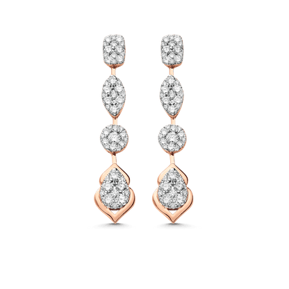 1.44 TCW Round Moissanite Diamond Drop Earrings