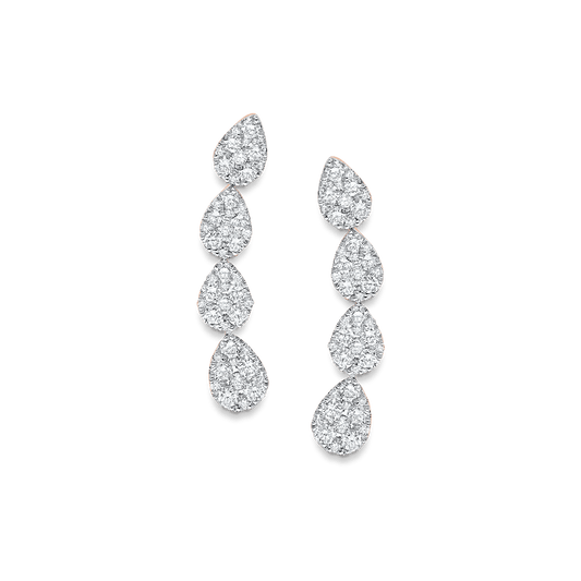 0.64 TCW Round Moissanite Diamond Ear Crawler Earrings