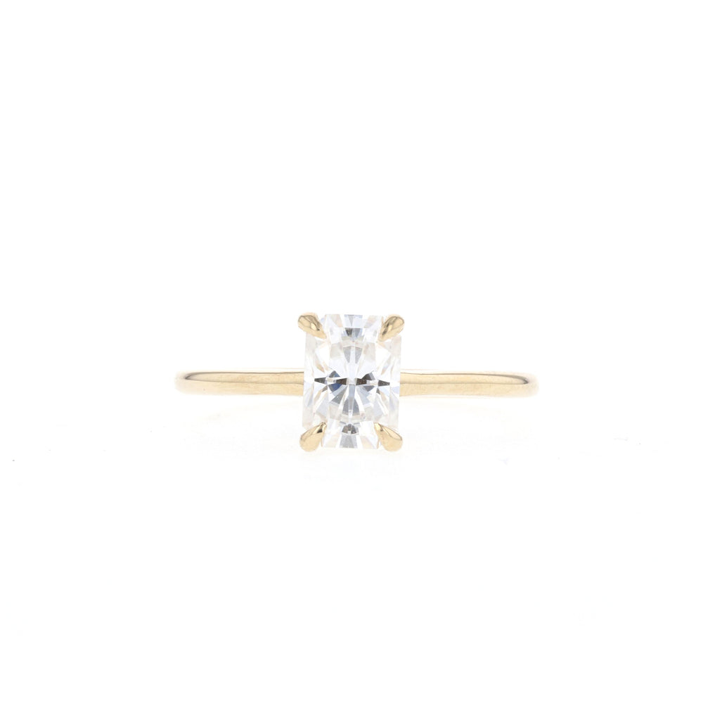 1.7ct Emerald Cut Moissanite Solitaire Diamond Engagement Ring