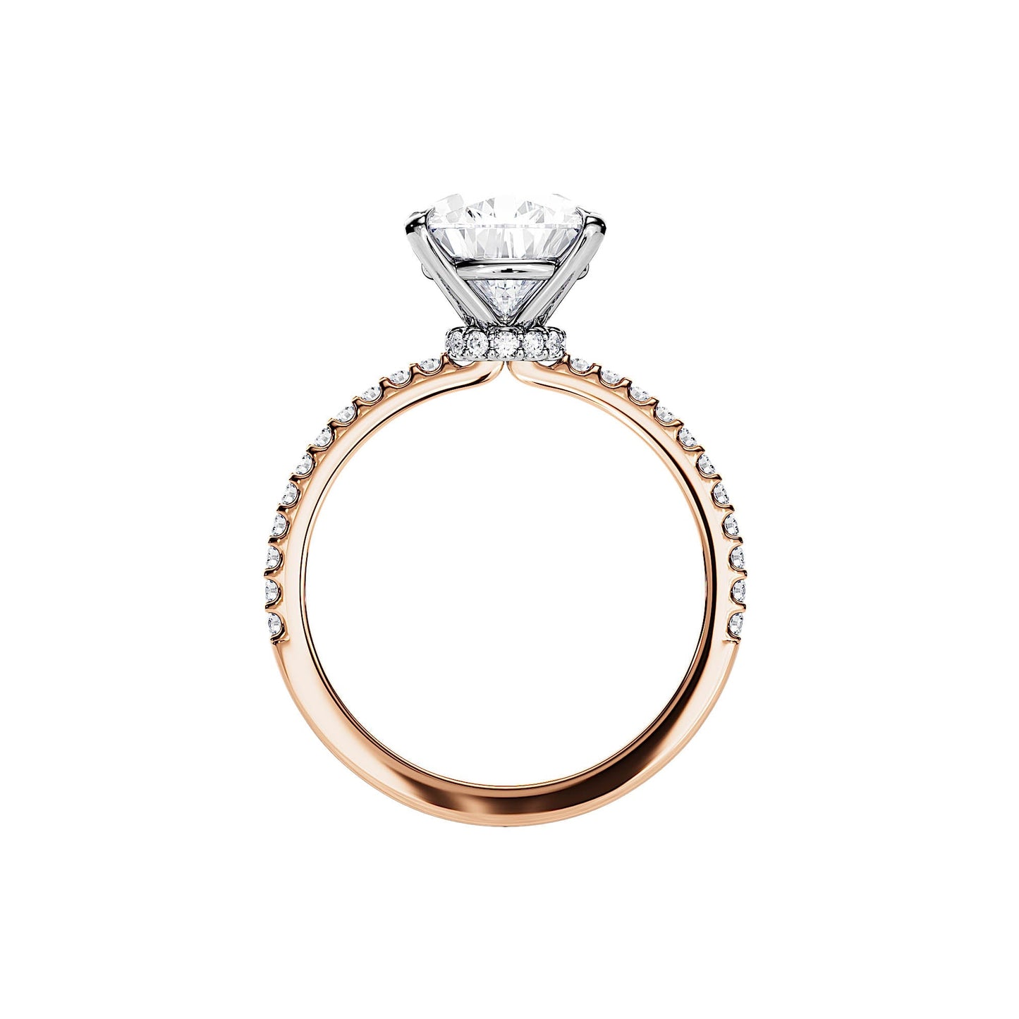 3.0 CT Pear Cut Moissanite Hidden Halo & Pave Setting Engagement Ring