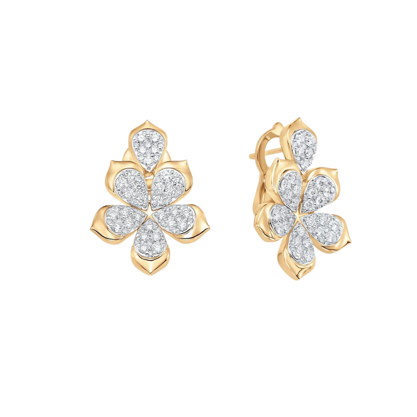 1.39 TCW Round Moissanite Diamond Flower Stud Earrings