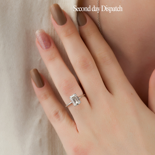 4.0CT Emerald Cut Hidden Halo Engagement Ring - Ready to Ship
