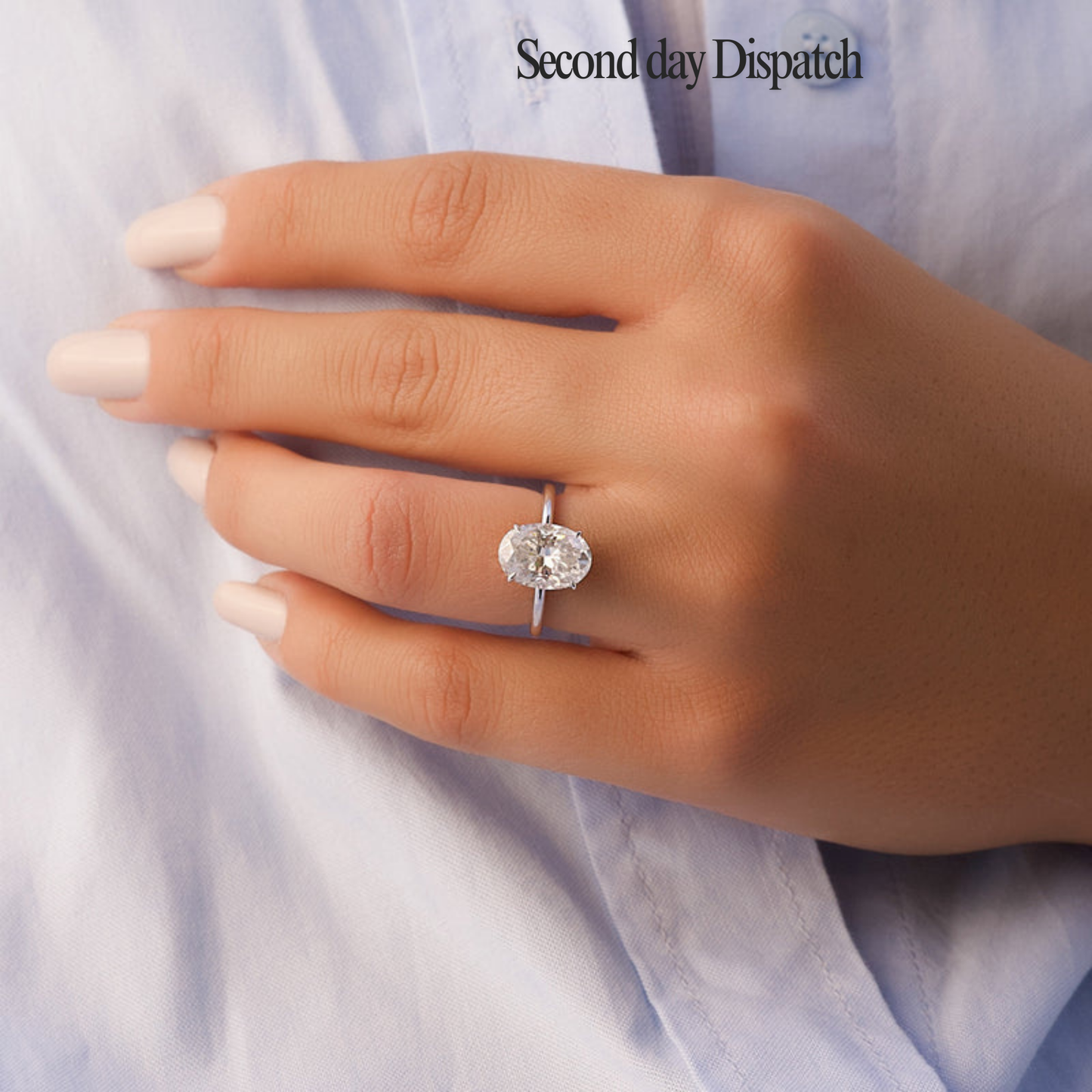 3.0CT Oval Cut Moissanite Hidden Halo Engagement Ring - Ready to ship