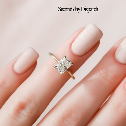 1.50CT Radiant Cut Moissanite Hidden Halo Engagement Ring - Ready to Ship