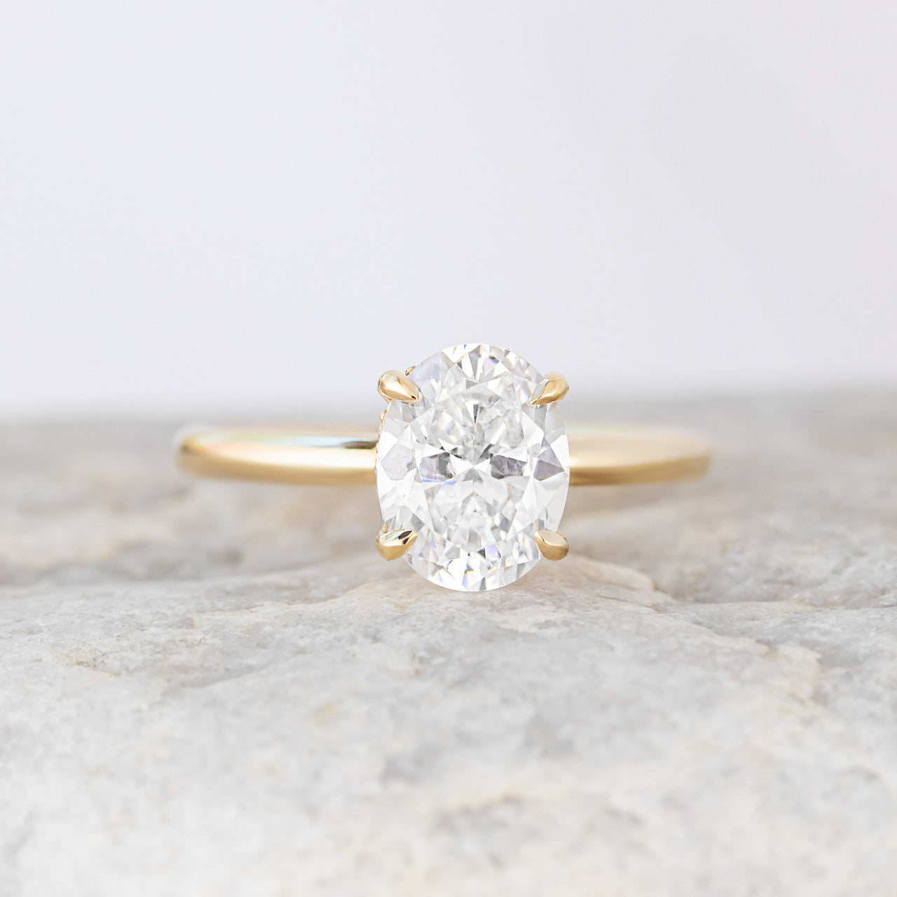 1.50 CT Oval Moissanite Solitaire Engagement Ring
