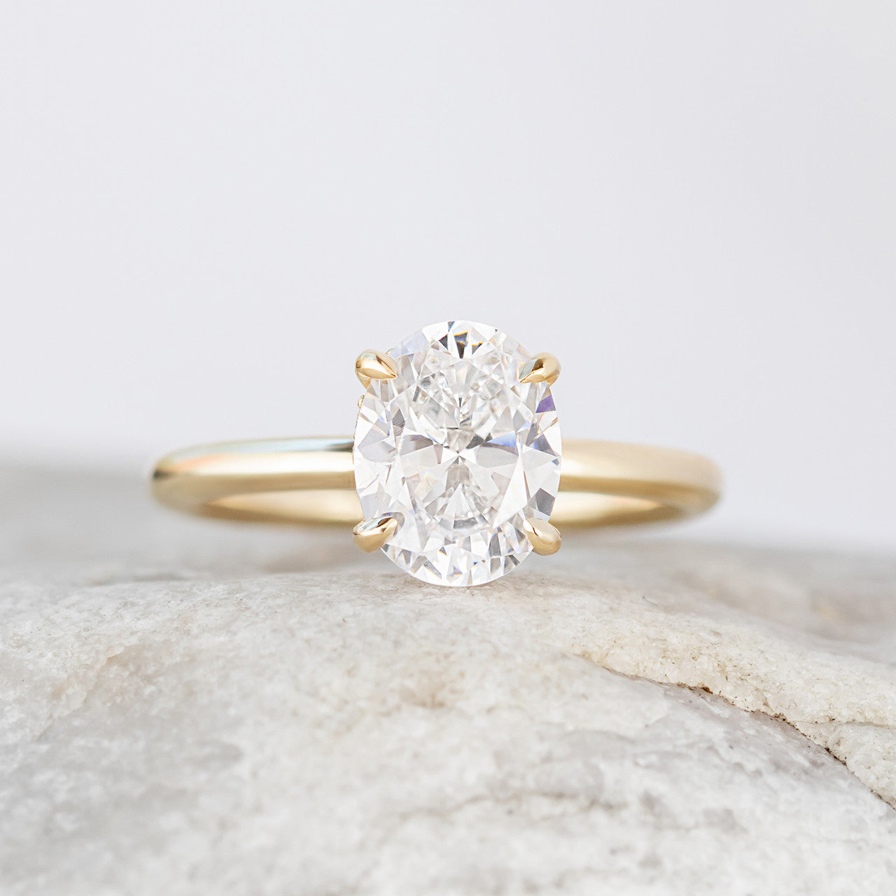 1.50 CT Oval Moissanite Solitaire Engagement Ring
