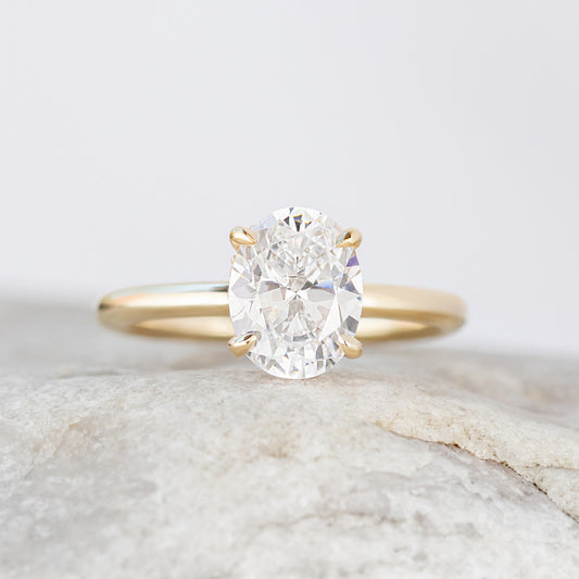 1.50 CT Oval Moissanite Solitaire Engagement Ring