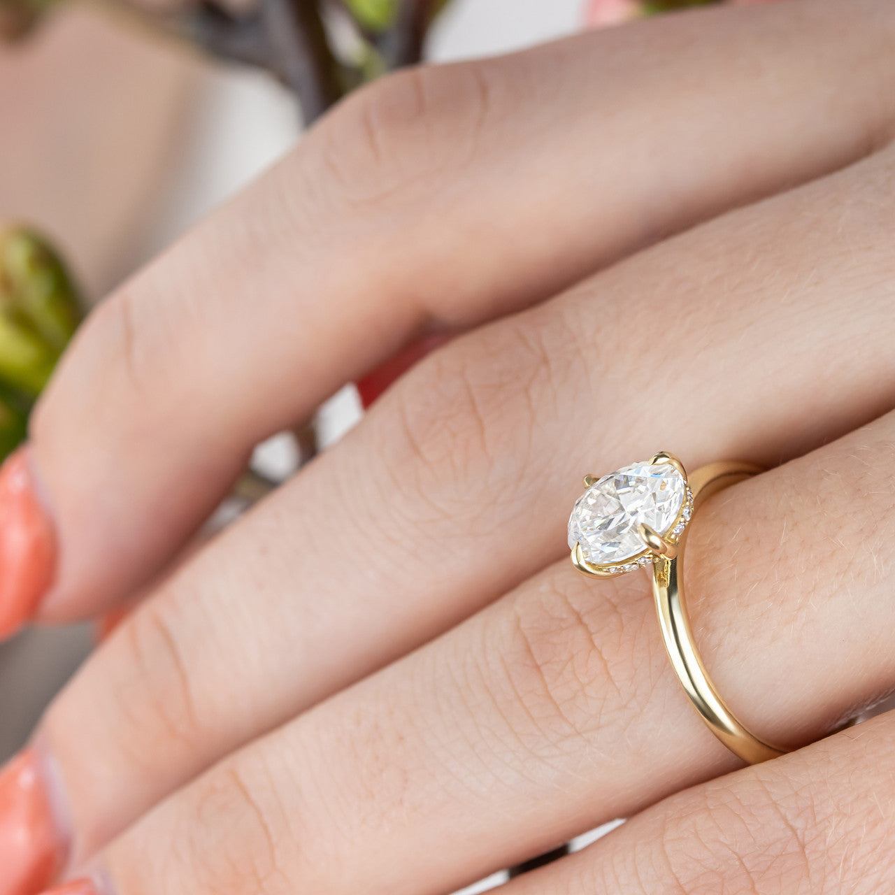 1.50 CT Oval Moissanite Solitaire Engagement Ring