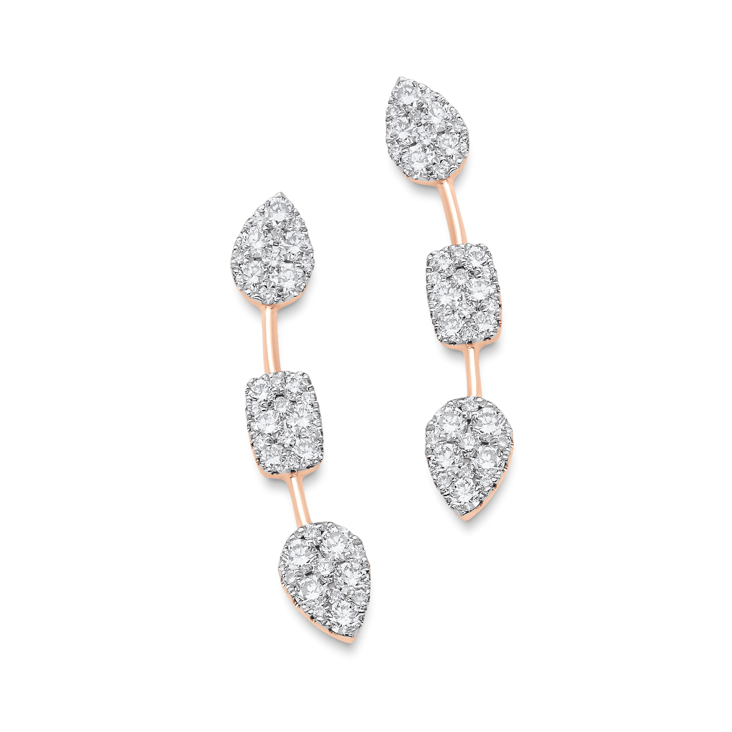 0.52 TCW Round Moissanite Diamond Ear Crawler Earrings