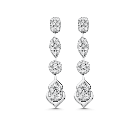 1.44 TCW Round Moissanite Diamond Drop Earrings