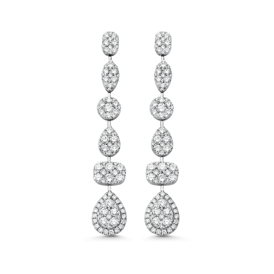 3.06 TCW Round Moissanite Diamond Drop Earrings