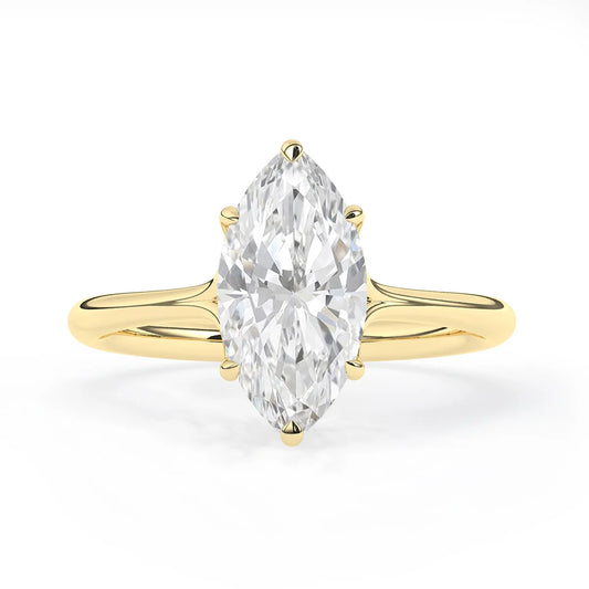 2.0CT Marquise Cut Hidden Halo Split Shank Moissanite Engagement Ring