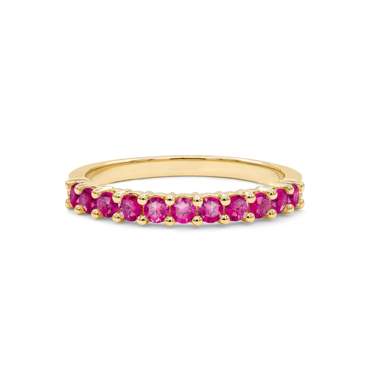 1.10TCW Round Cut Ruby Moissanite july Birthstone Wedding Band