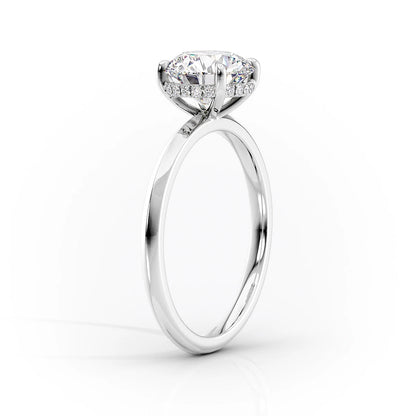 3.0 CT Round Moissanite Hidden Halo Engagement Ring