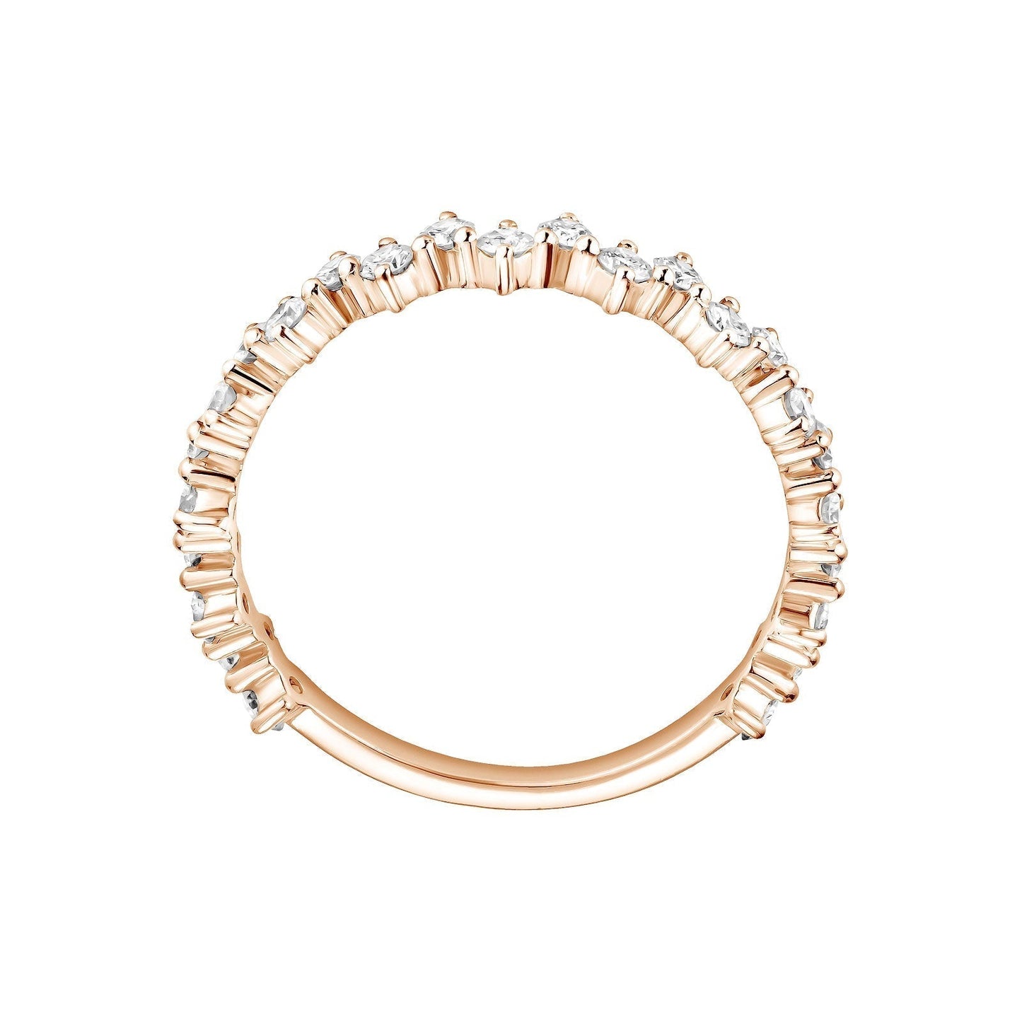 0.50 CT Round Shaped Moissanite Cluster Wedding Band