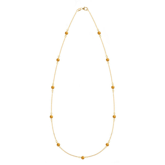 2.75TCW Round Cut Citrine Moissanite November Birthstone Necklace