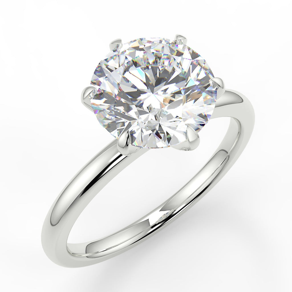 2.0 CT Round Moissanite Solitaire Engagement Ring