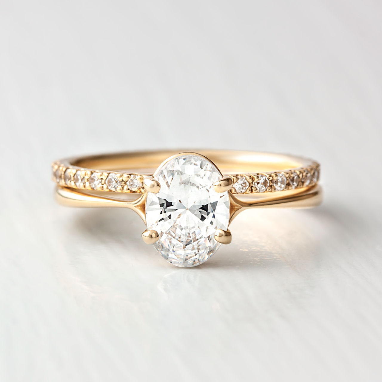 1.33 CT Oval Cut Moissanite Engagement Ring