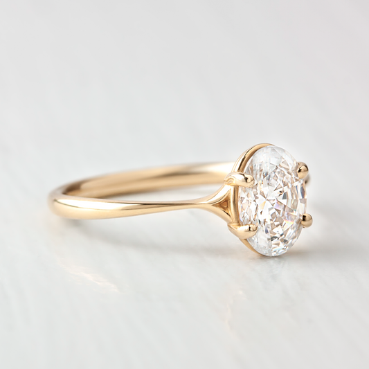 1.33 CT Oval Cut Moissanite Engagement Ring
