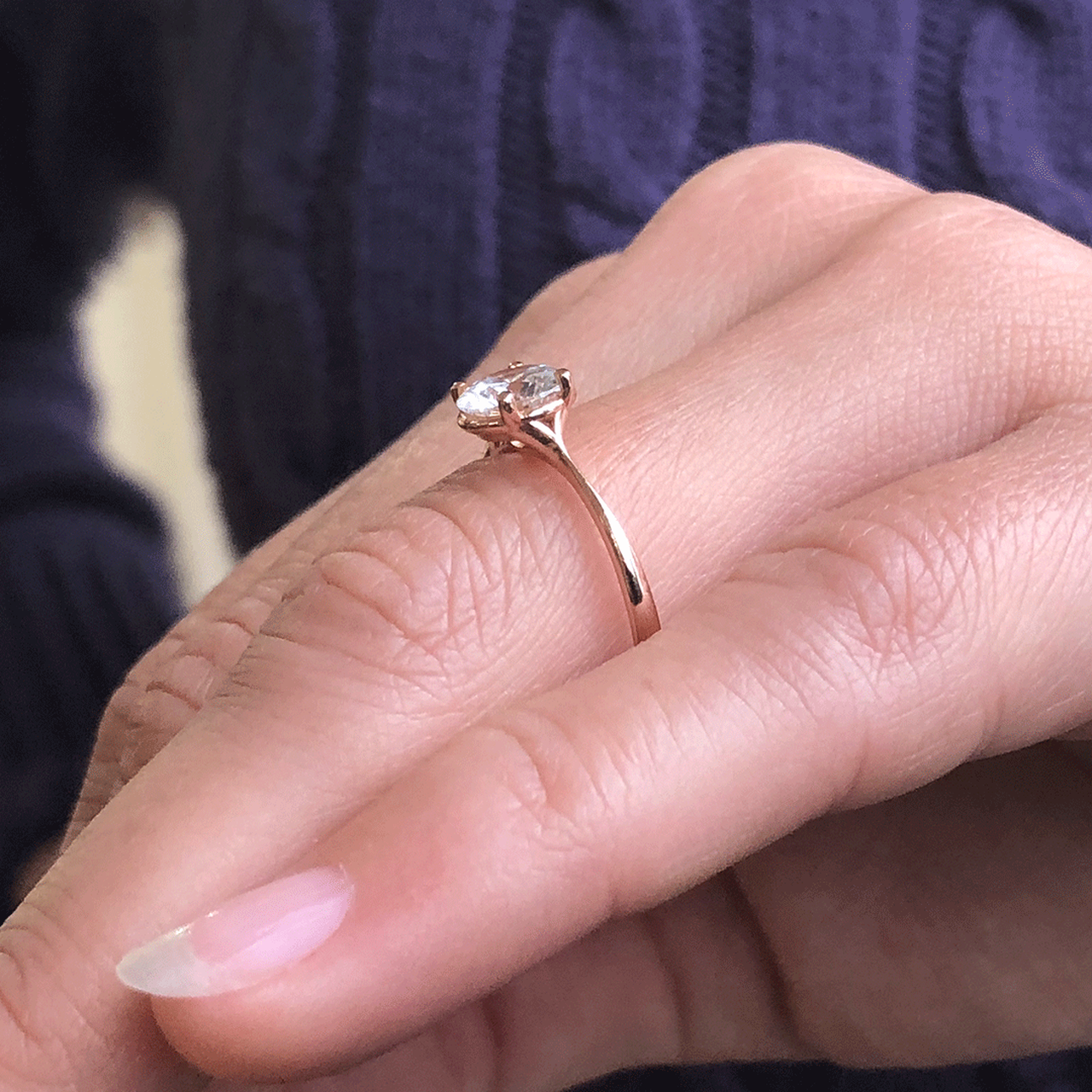 1.20 CT Round Cut Moissanite Engagement Ring