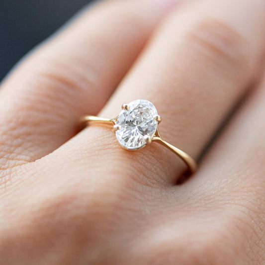 2.72CT Oval Cut 4 Prong Solitaire Moissanite Engagement Ring