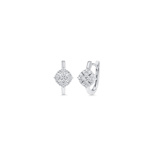 0.42 TCW Round Moissanite Diamond Huggie Earrings