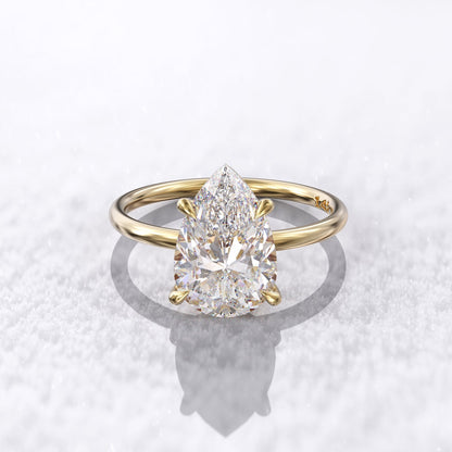 2.50 CT Pear Moissanite Solitaire Engagement Ring