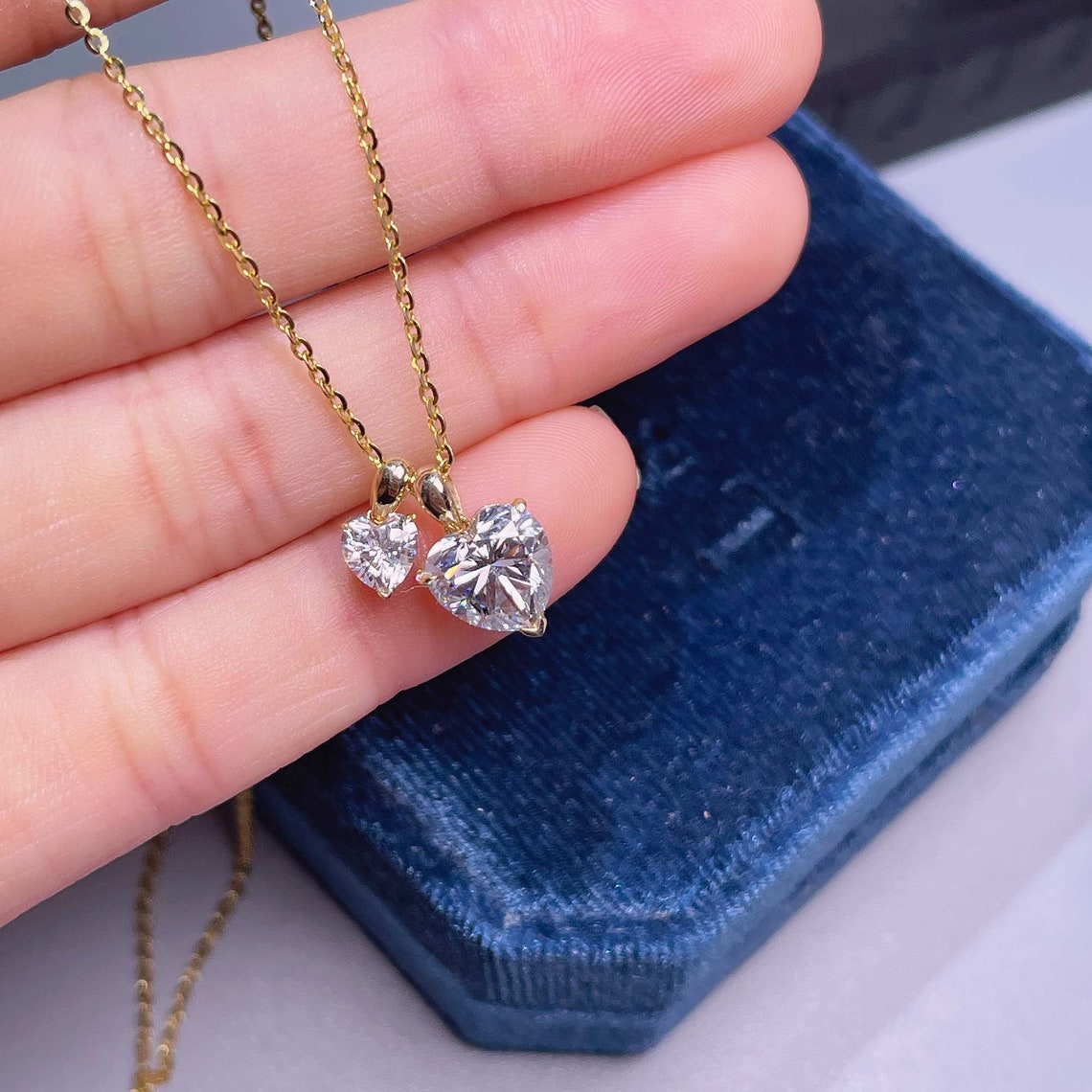 1.0 TCW Heart Moissanite Diamond Solitaire Necklace