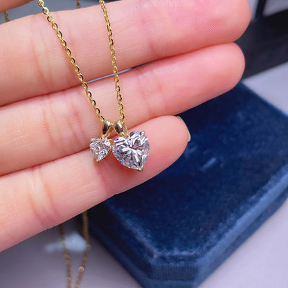 1.0 TCW Heart Moissanite Diamond Solitaire Necklace