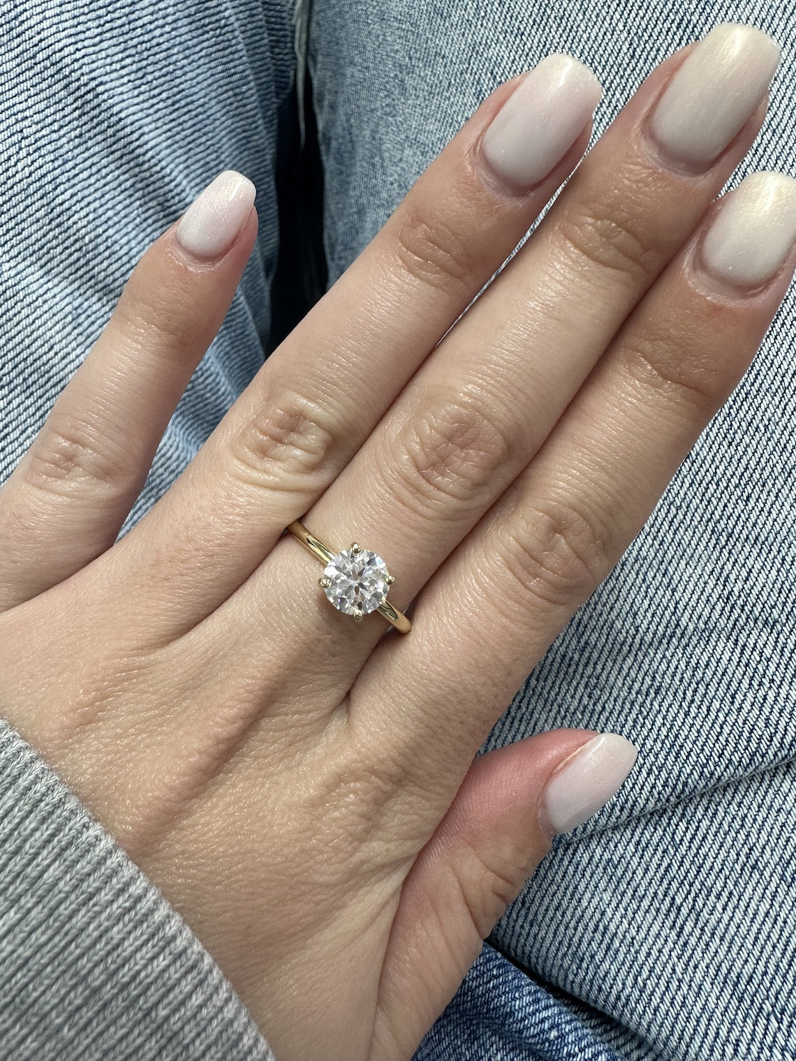 1.30 CT Round Moissanite Solitaire Engagement Ring