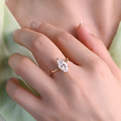 1.50 CT Marquise Moissanite Solitaire Engagement Ring