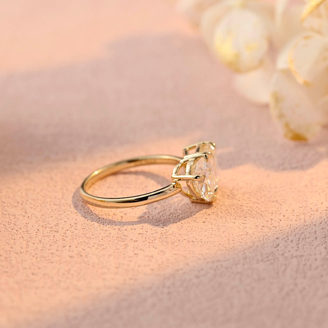 3.5 CT Emerald & Pear Moissanite Two Stone Engagement Ring