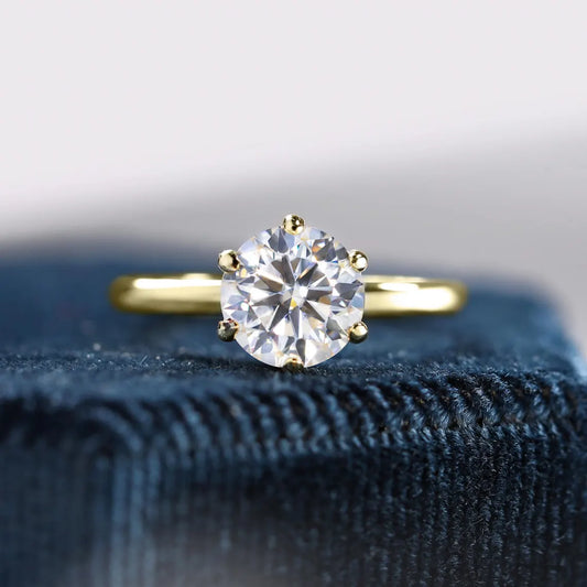 1.0CT Round Brilliant Daimond Solitaire Moissanite Engagement Ring