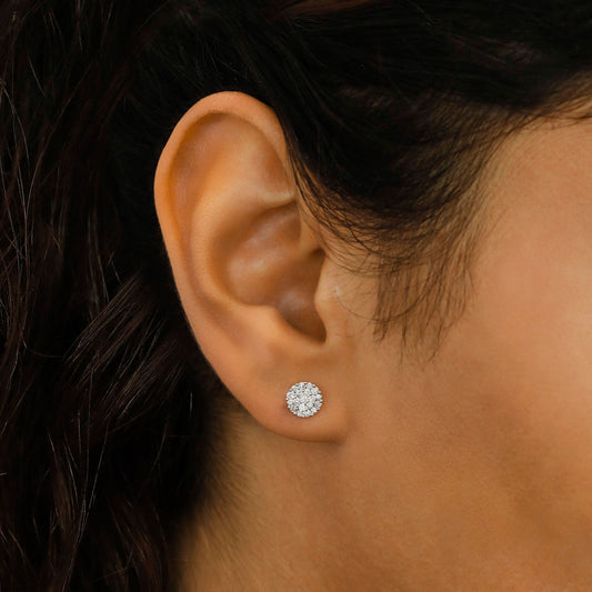 0.50 TCW Round Moissanite Diamond Stud Earrings