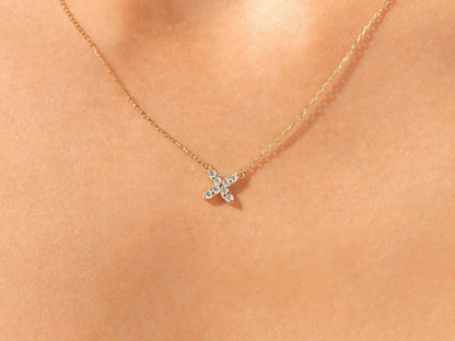 0.24 TCW Round Moissanite Diamond Clover Necklace