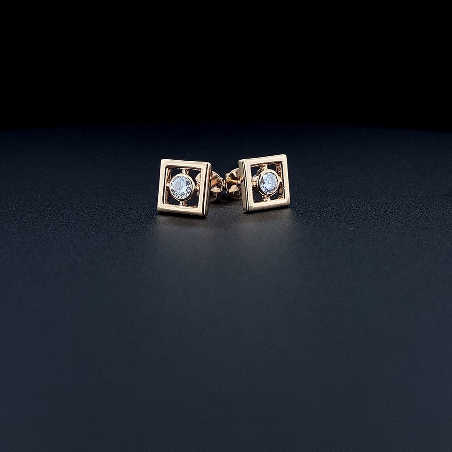 0.40 TCW Round Moissanite Diamond Bezel Stud Earrings