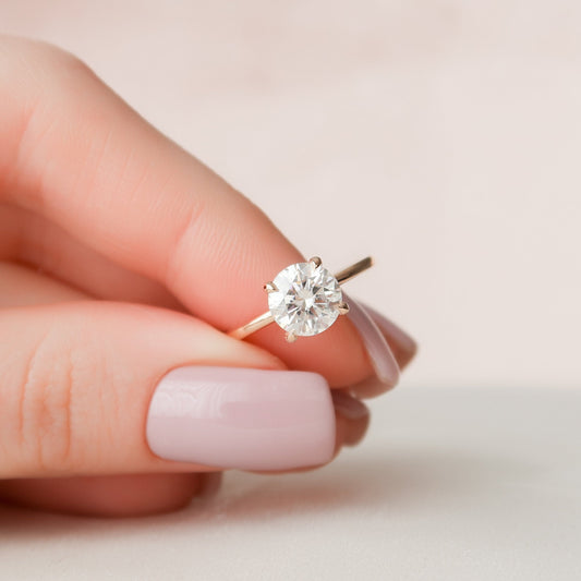 1.50CT Round Cut Solitaire Moissanite Diamond Engagement Ring