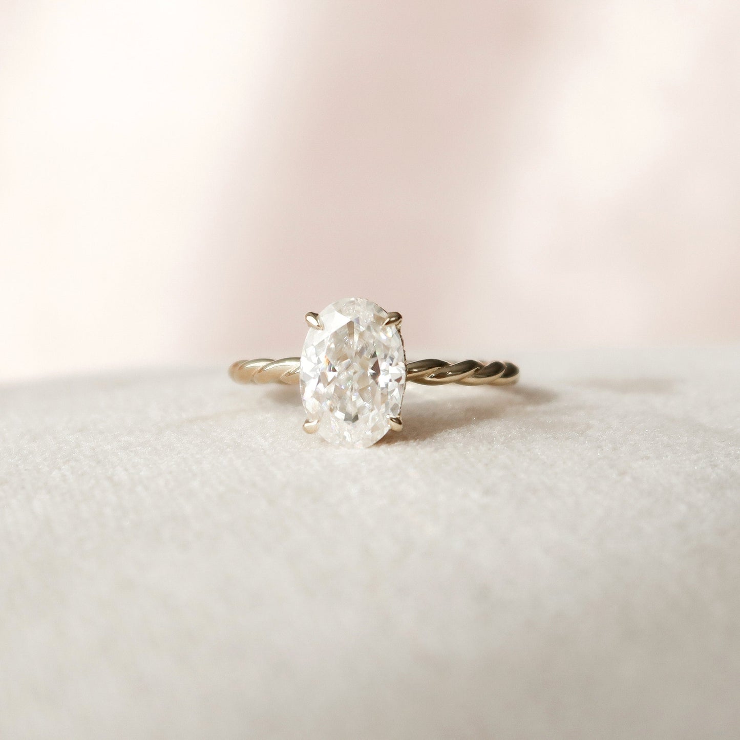 2.0CT Oval Cut Braided Moissanite Diamond Engagement Ring