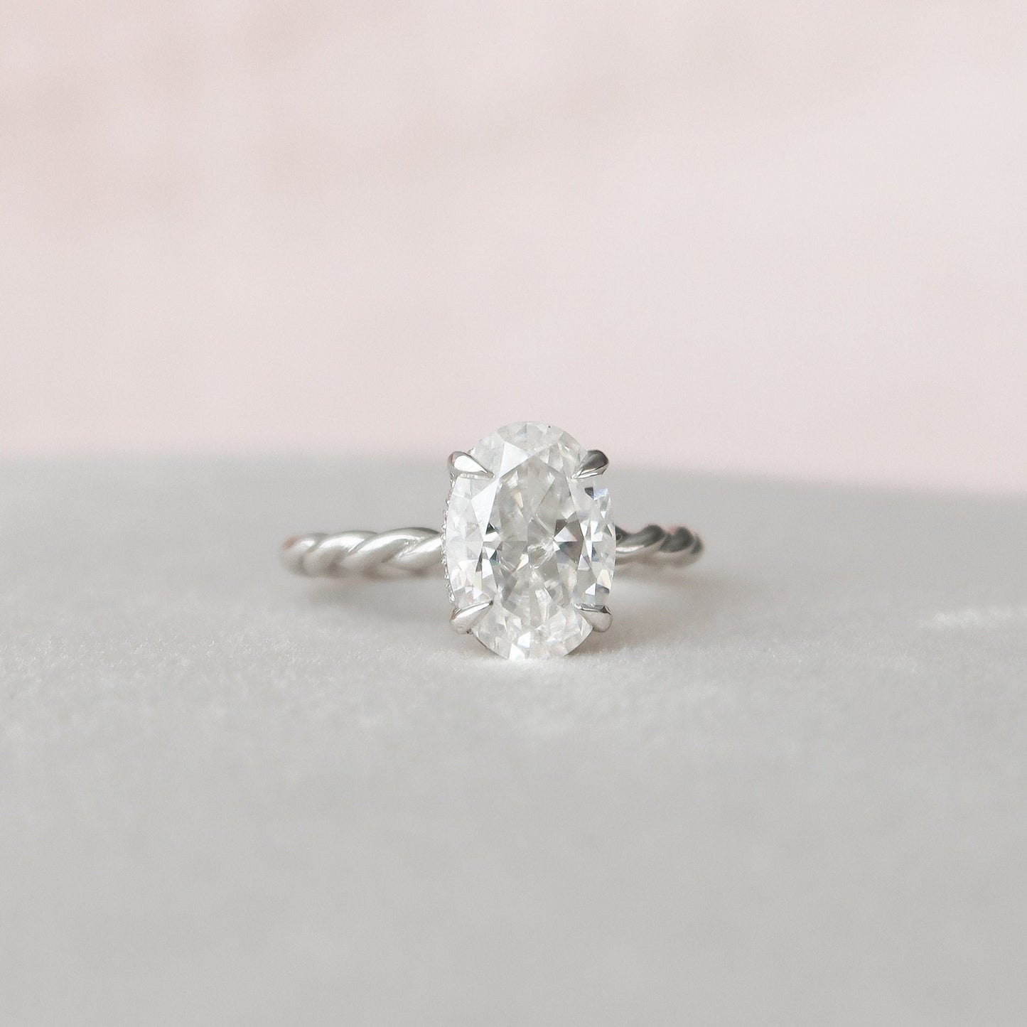 2.0CT Oval Cut Braided Moissanite Diamond Engagement Ring