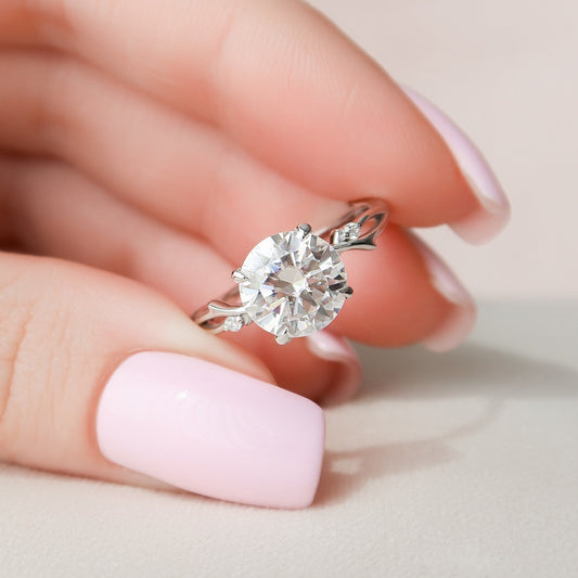 2.50CT Twig Round Moissanite Nature Inspired Branch Diamond Engagement Ring