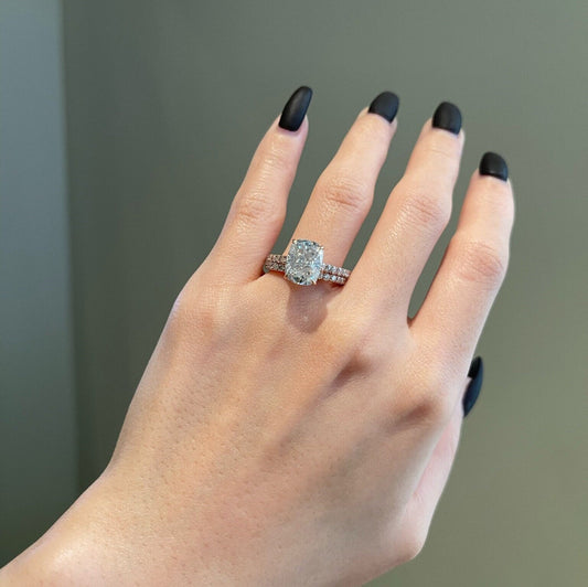 1.0 ct  Round  cut Gabriel Halo   Moissanite solitaire  Engagement Ring