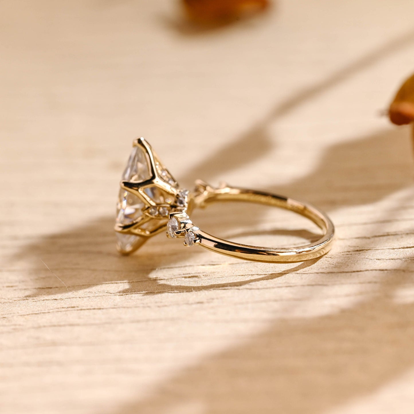 3.0CT Marquise Cut Cluster Diamond Moissanite Engagement Ring