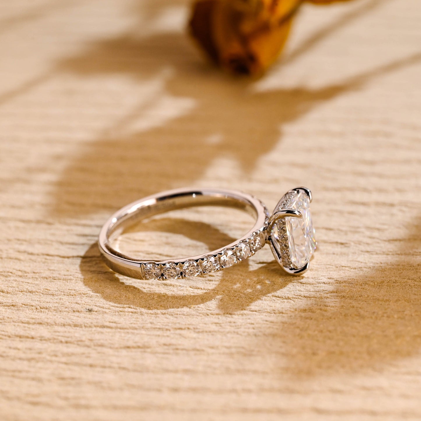 1.50CT Radaint Cut Pave Setting Moissanite Engagement Ring