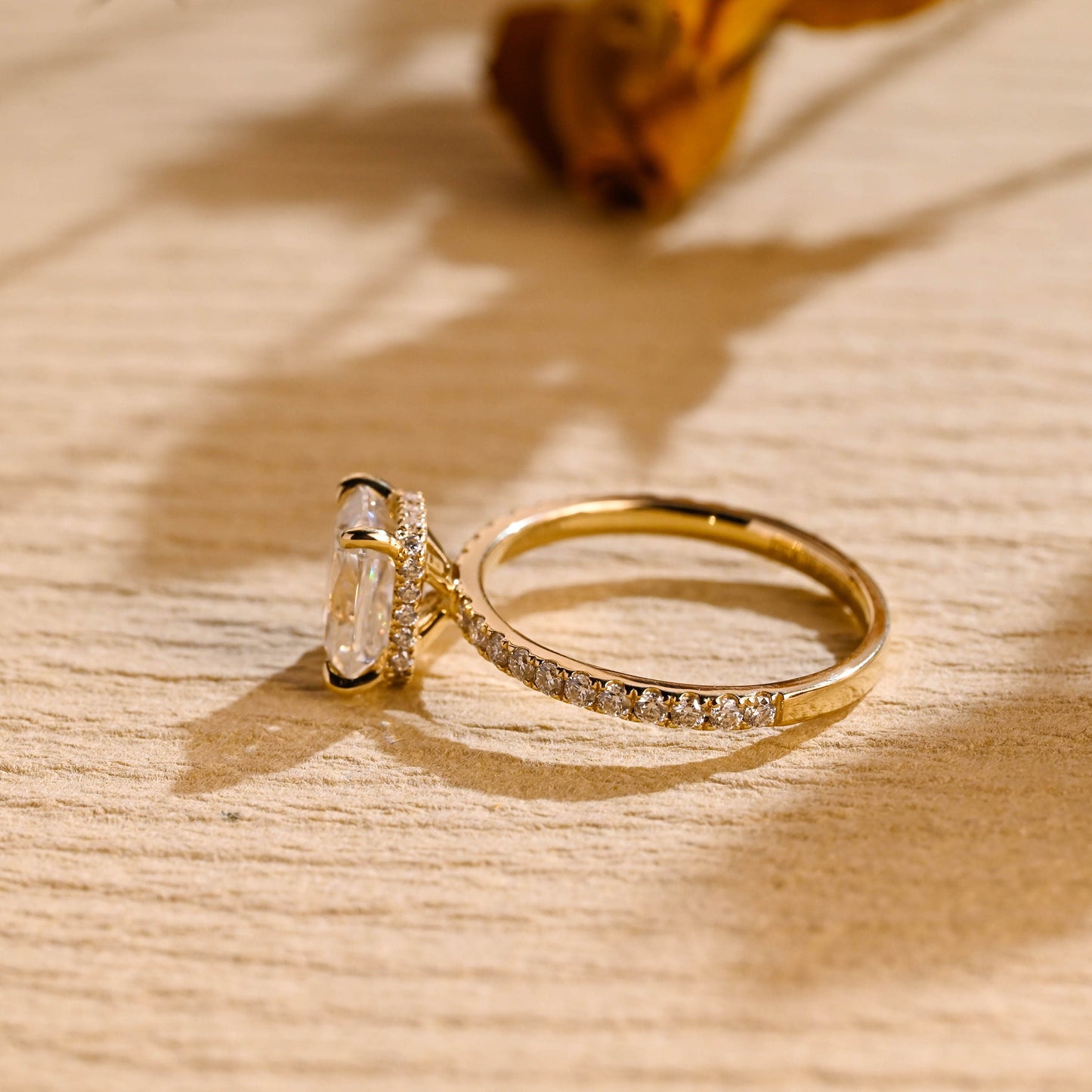 1.50CT Radiant Cut Hidden Halo Moissanite Engagement Ring