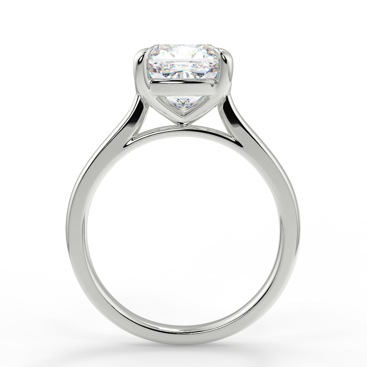 2.54 CT Cushion Moissanite Solitaire Engagement Ring