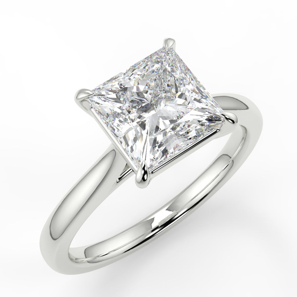 1.35 CT Princess Moissanite Solitaire Engagement Ring