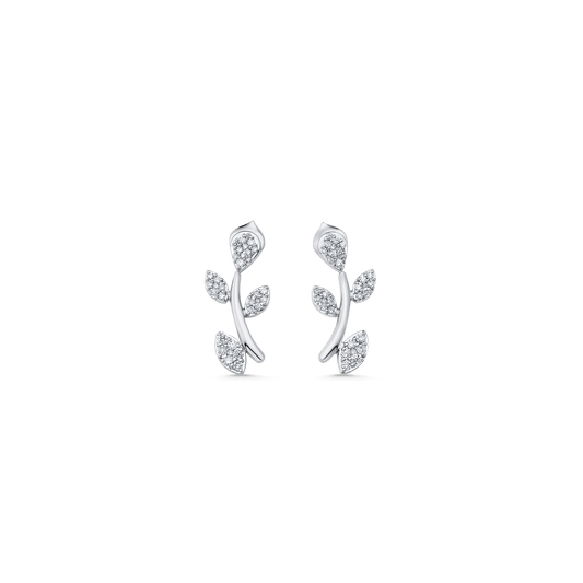 0.22 TCW Round Moissanite Diamond Ear Crawler Earrings