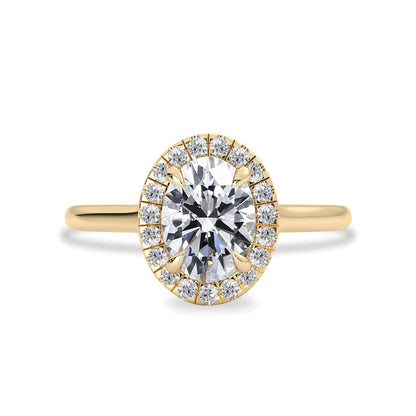 1.25 CT Oval Moissanite Halo Engagement Ring