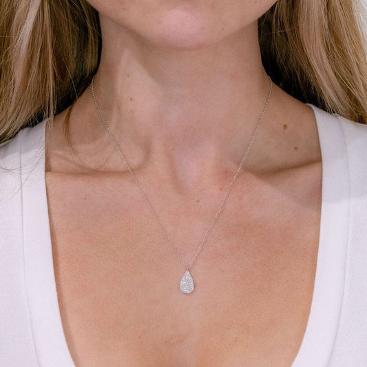 0.19 TCW Pear Moissanite Minimalist Necklace