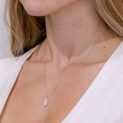 0.19 TCW Pear Moissanite Minimalist Necklace